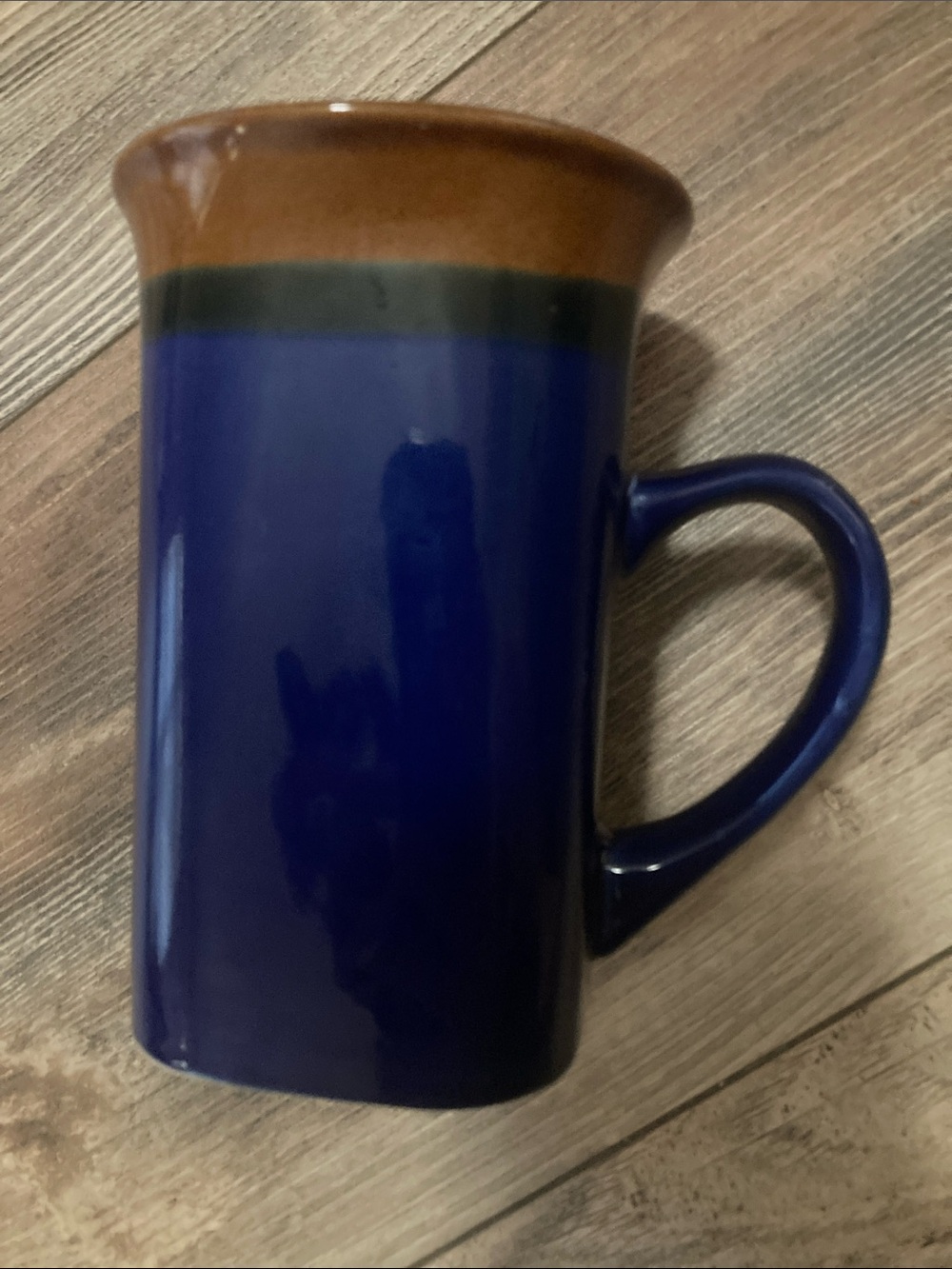 Royal Norfolk Tall Coffee Mug Brown/Blue, Microwave/Dishwasher Safe